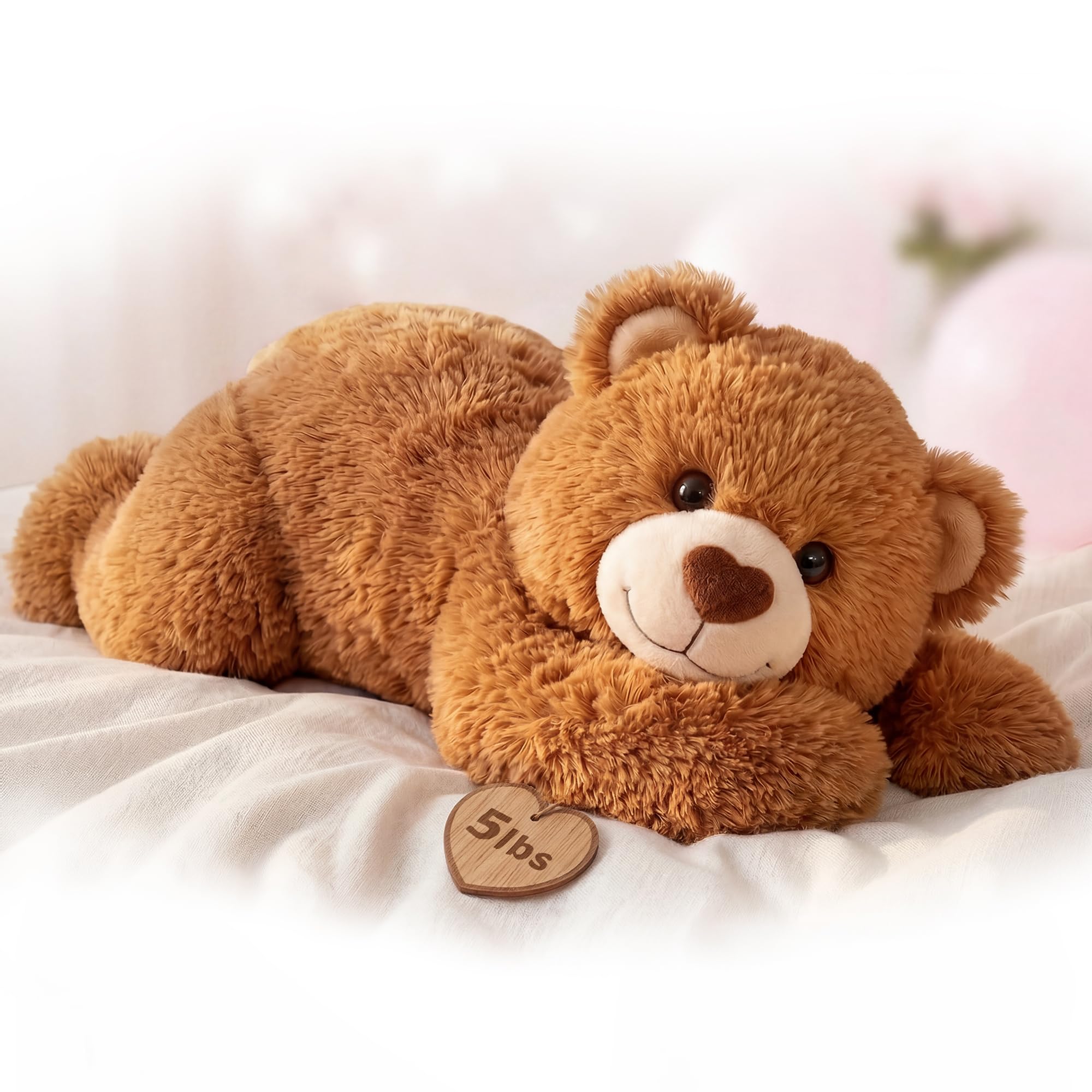 Mewaii Peluche Gigante con Almohadilla Térmica Microondas - Osito de Peluche Ajustable 5lb, Calentable y Refrescante, Peluche Grande para Abrazar, Almohadilla Interior Desmontable, 23 Pulgadas