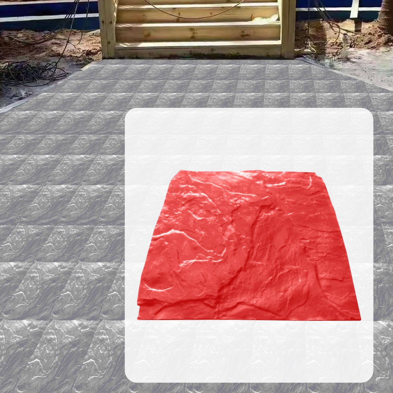 Modello di Getto di Texture di Cemento Strumento di stampaggio Realistico Fai da Te Tappetino per Timbro di Cemento con Texture di Roccia per Scultura