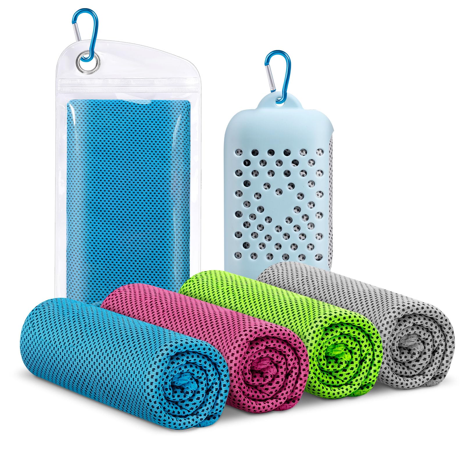 Finvizo 4 Pack Cooling Towels for Neck: Cool Towel Workout Sweat Towel, Grey (40