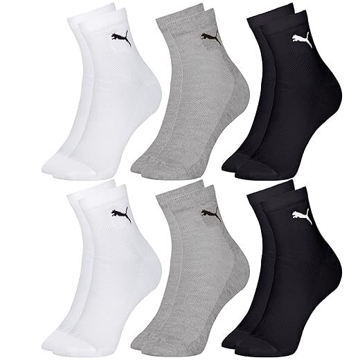 Kit 6 Pares Meia Puma Cano Médio Alto Esportiva Dry Original