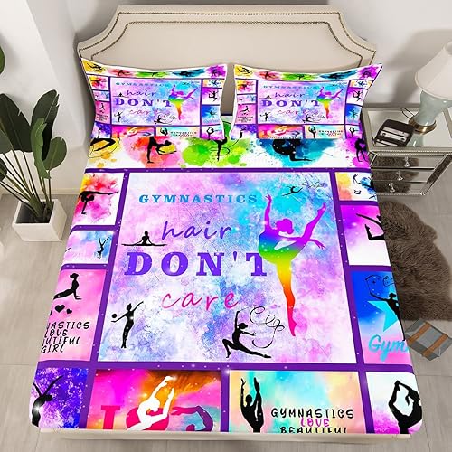 Miniatura 9 de Erosebridal Cheerleader Loves - Juego de ropa de cama para niños, juego de ropa de cama de porrista, tamaño matrimonial, sábana bajera de bailarina