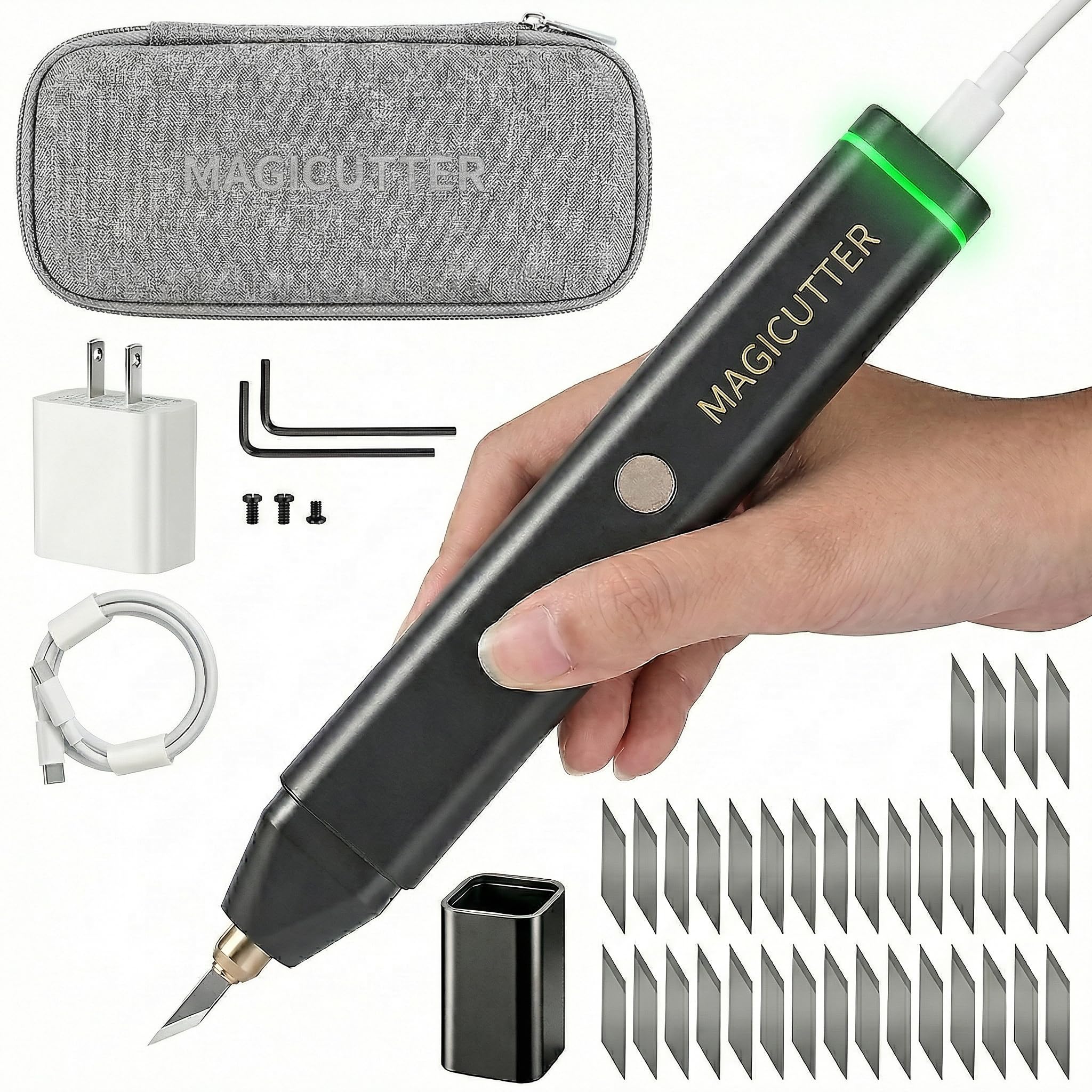 ポータブル 40KHz 超音波カッター，3D プリントモデル、 40枚の替刃☆彡 Amazon.co.jp: 超音波カッターナイフ、3Dプリントモデル、アクリル、木