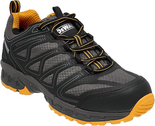 DEWALT Boron Men's Lightweight Aluminum Toe Safety Work Shoes – Slip Resistant, Breathable Mesh, ASTM Certified, Comfortable for Construction & Warehouse