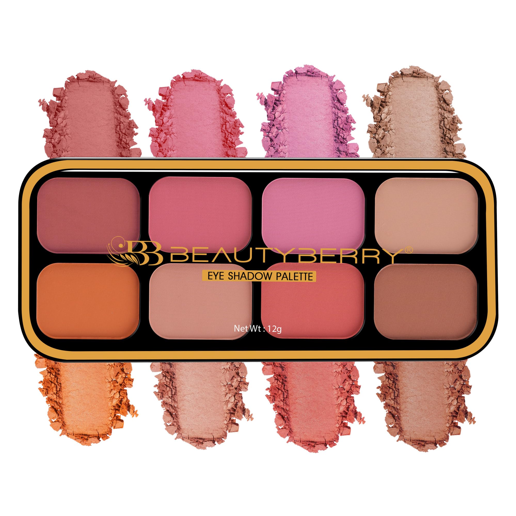 Beauty Berry Matte Eyeshadow & Blusher Palette | 8 Highly Pigmented & Blendable Shades | One Swipe Application, Lightweight & Long Wearing Eyeshadow Palette for Eye Makeup (Shade - 02)-image-36