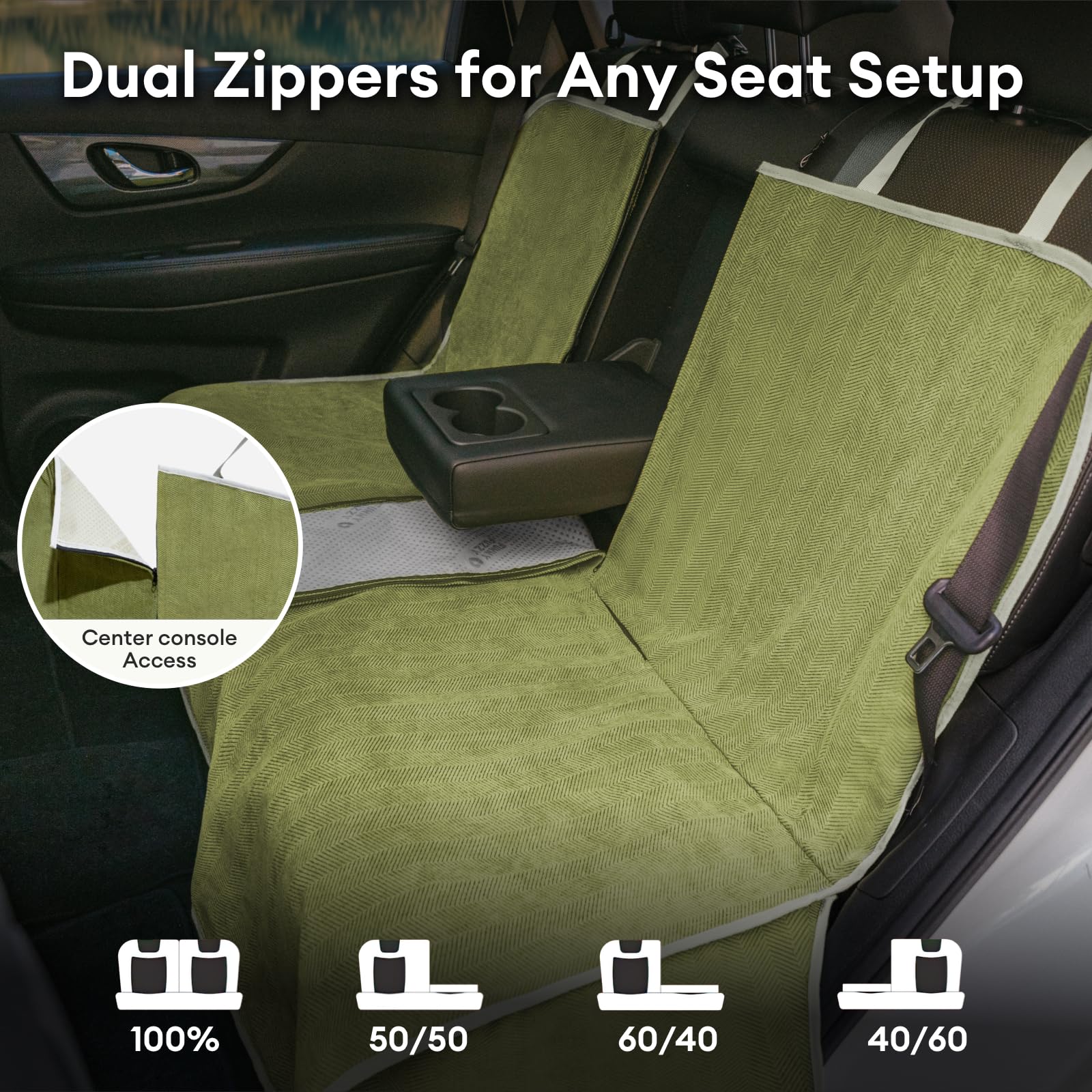 FUNNY FUZZY Dog Car Seat Cover for Back Seat, Waterproof, Scratchproof Car Seat Protector for Dogs Nonslip, Dog Back Seat Covers for Cars, Trucks and SUVs, Back Seat(18.1''W x 53''L×22" H) - image 5