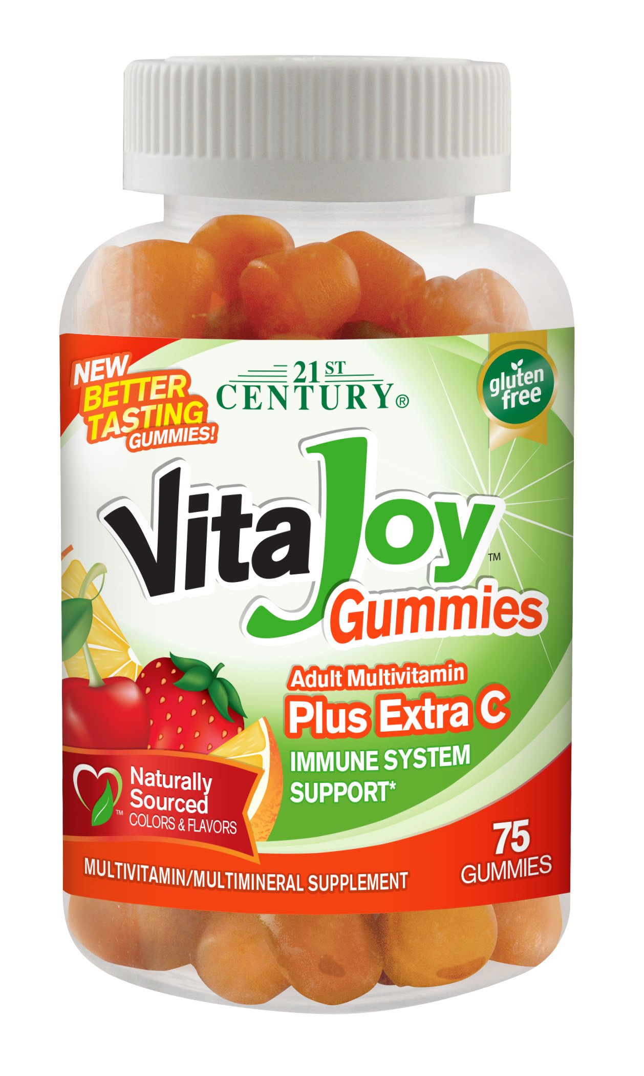21st Century Vitajoy Gummies Plus Extra C and, Multi, Orange, Cherry & Strawberry, 75 Count 75 Count (Pack of 1) Extra C