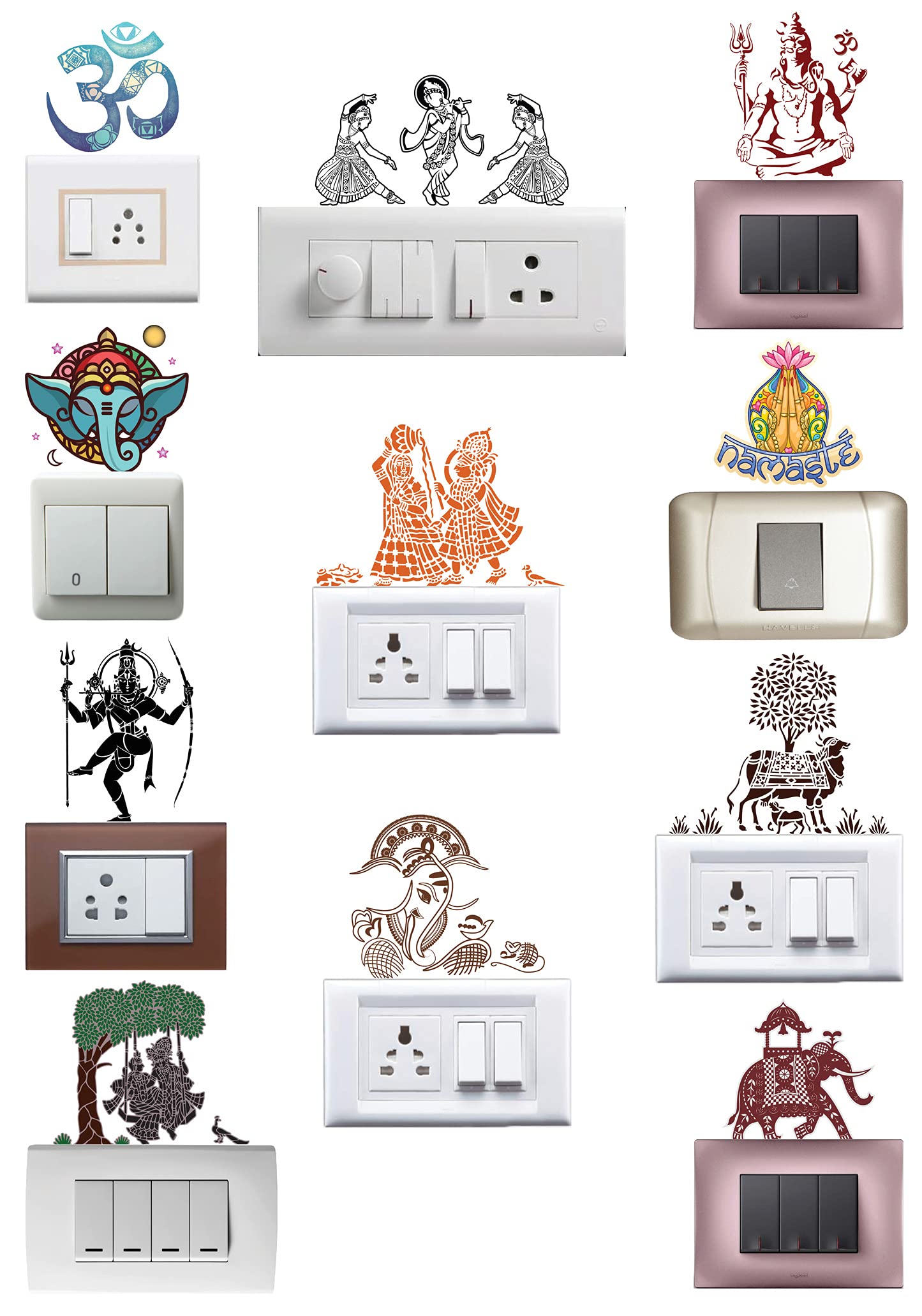 WallDesign Vinyl God Series Switchboard Sticker (Multicolour) Set Of 12, Self-Adhesive, Wall, 508 Mm) (B0922QYY4B) Amazon Price History, Amazon Price Tracker