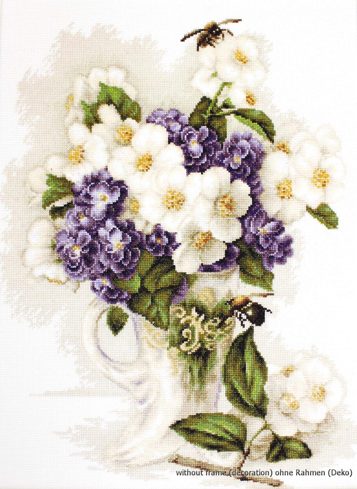 Lucas-S Vase with Jasmine Counted Cross Stitch Kit, Multi, 28.5x37.5cm