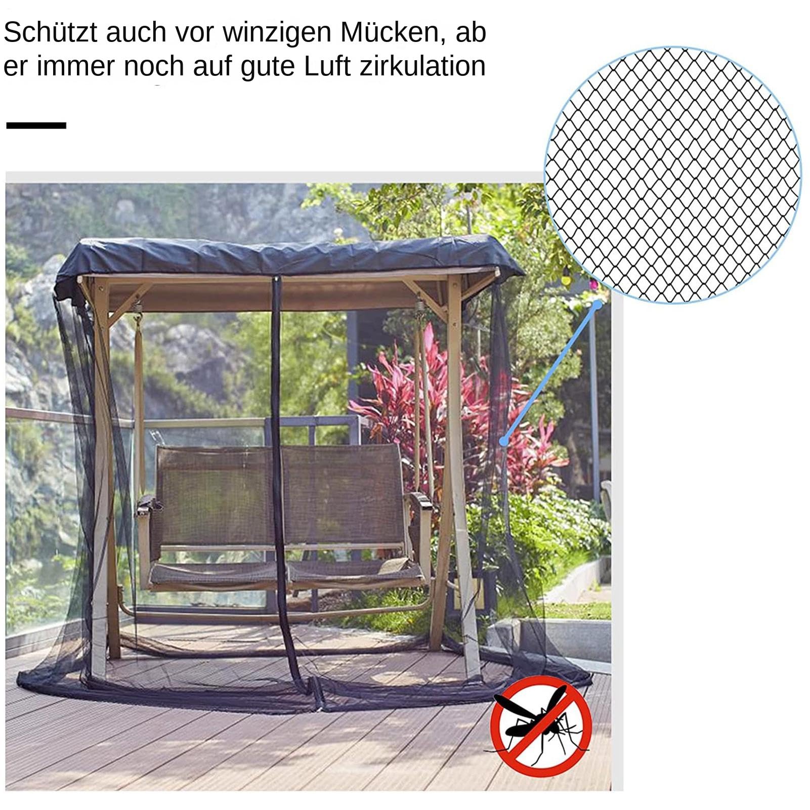Zanzariera da Patio Tenda Portatile Traspirante Impermeabile con Cerniera | Schermo anti-insetti da Patio Per feste in casa, balcone, portico, giardino, camper, appartamento, cortile, deck,