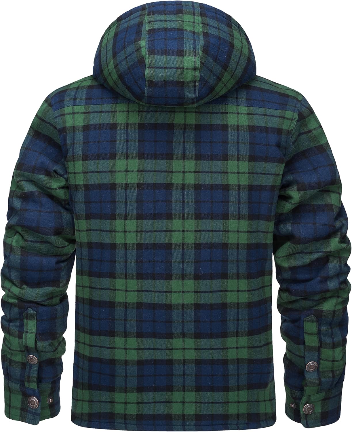 MAGNIVIT Men's Flannel Jacket Sherpa Lined Plaid Fleece Jackets Shirt Thick Snap Button Flannel Hoodie Cotton Winter Outwear - Image 7