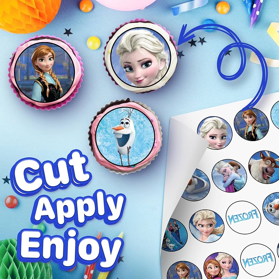 amazon-com-30-x-edible-cupcake-toppers-winter-princess-party-collection-of-edible-cake-decorations-uncut-edible-prints-on-wafer-sheet-grocery-gourmet-food for Elsa Cupcake Toppers Free Printable Amazon.com: 30 x Edible Cupcake Toppers – Winter Princess Party Collection of Edible Cake Decorations | Uncut Edible Prints on Wafer Sheet : Grocery & Gourmet Food for Elsa Cupcake Toppers Free Printable