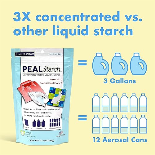 Miniatura 5 de Concentrado de almidón líquido - Bolsa de almidón peal de 12 onzas - Mezcla instantánea en polvo 1 Perfecto para almidón en aerosol planchado
