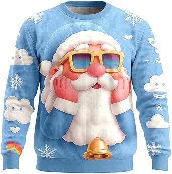 TUONROAD 3D-kersttrui, kerstpullover, uniseks, lange mouwen, ‘ugly