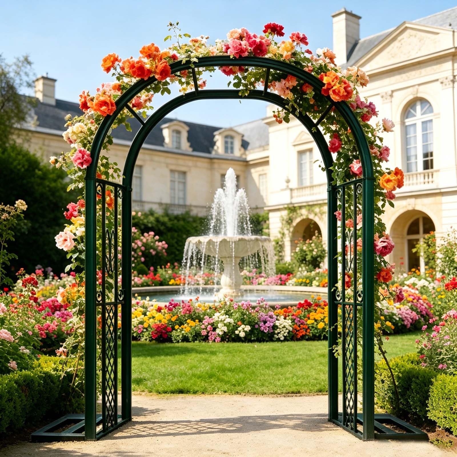 Garden Arch, Outdoor Garden Archway For Climbing Plants, Climber Weatherproof,Weather Resistant, Heavy Duty Metal,For Outdoor, Backyard, Lawn, Patio, Courtyard, Wedding Decorations