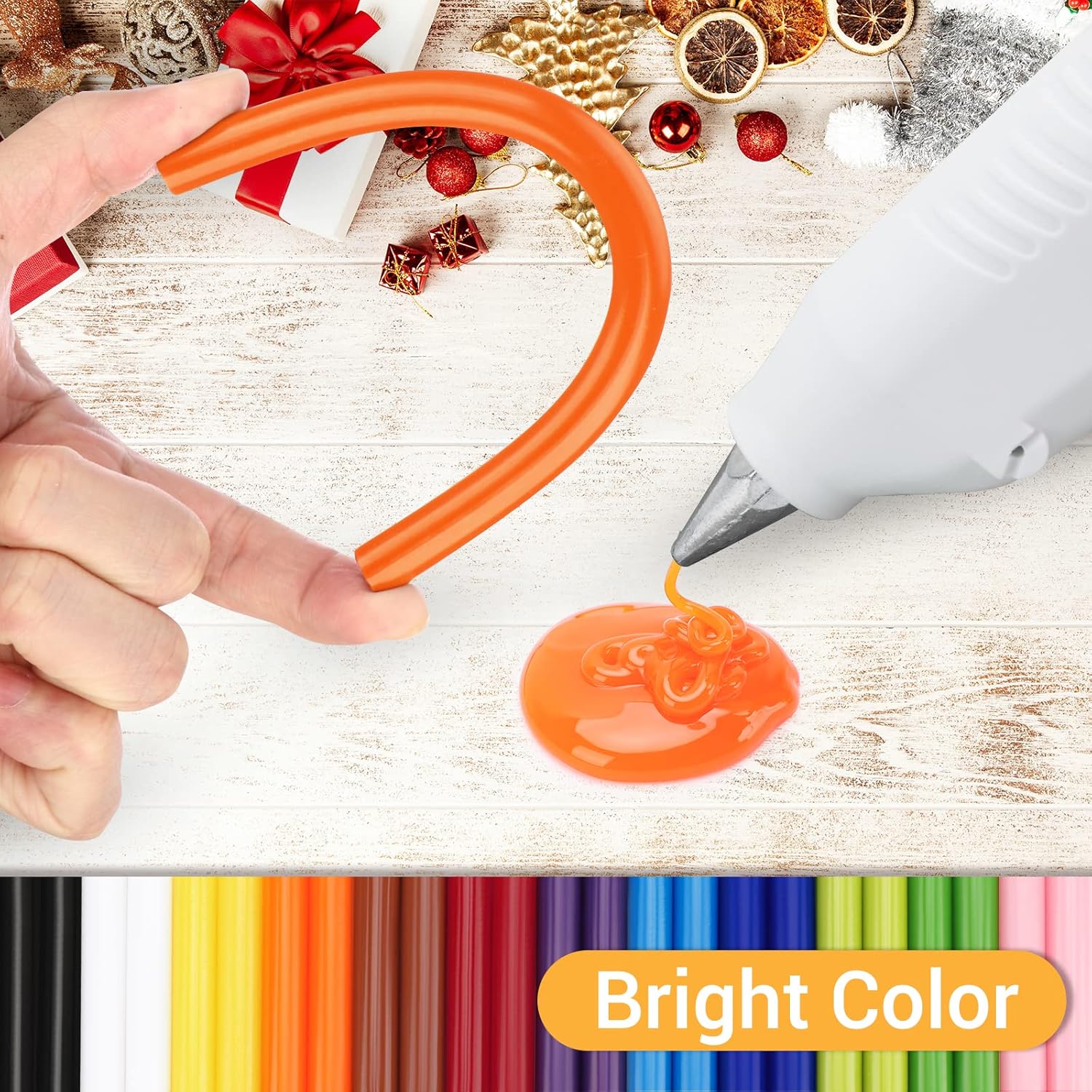 Manarty Hot Glue Sticks Full Size, 48PCS 0.43"Dia x 8" Long Large Colored Hot Glue Melt Wax Sticks for Metal, Wood, Glass DIY Art Craft & School Projects Repairing Party Festival Home Decoration