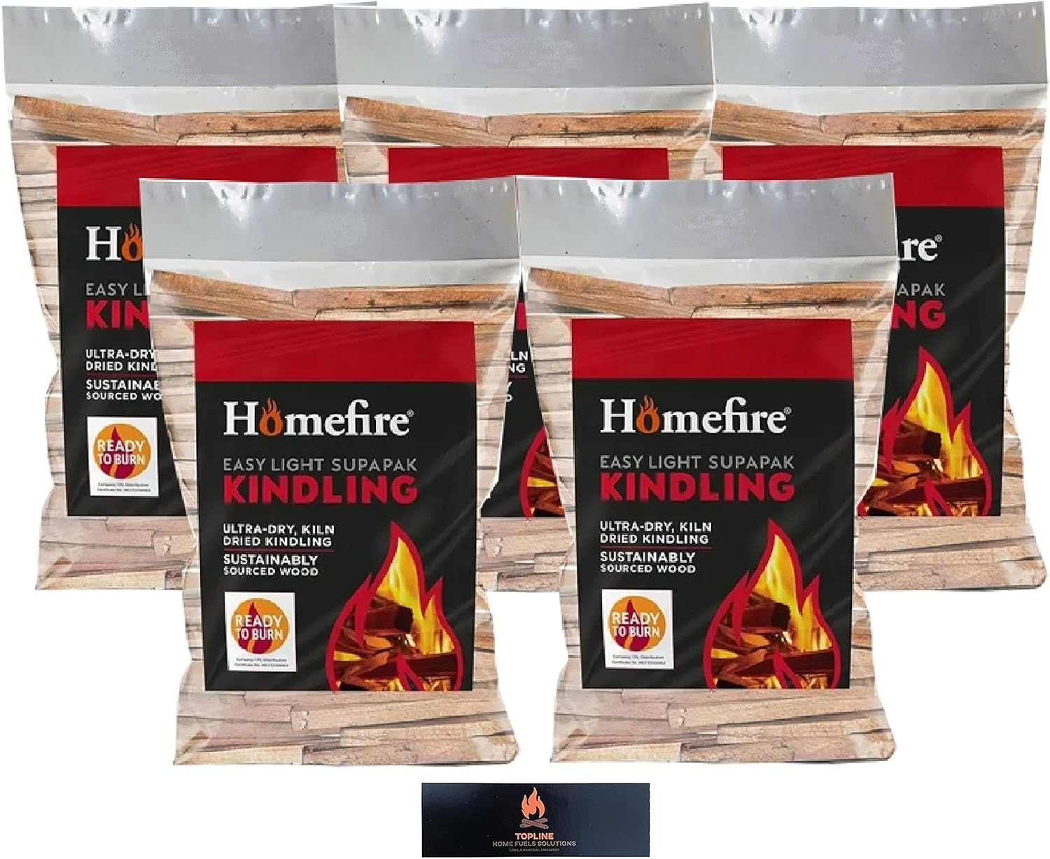 Homefire Kiln Dried Kindling Wood 5 bags with Topline Long Matches