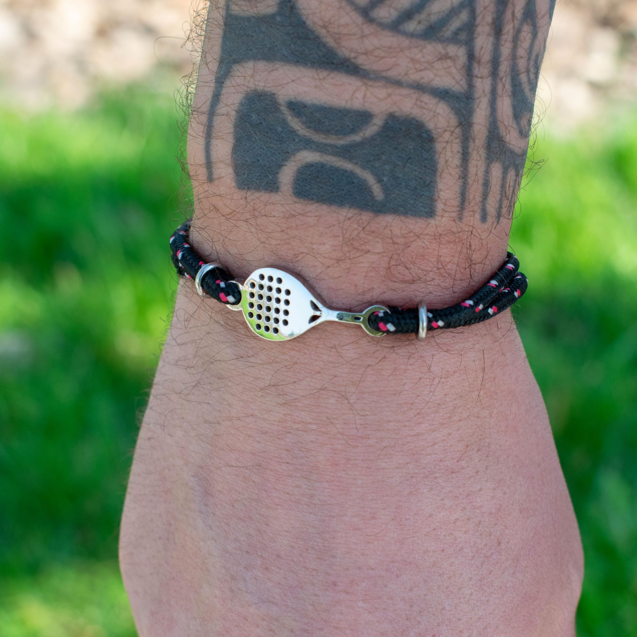 Ernestine - Bracelet Padel réglable acier inoxydable cordon - bijoux raquette sport homme femme - idée cadeau original joueur accessoire poignet bijoux silvergrip - Bracelet Padel homme et femme - 4