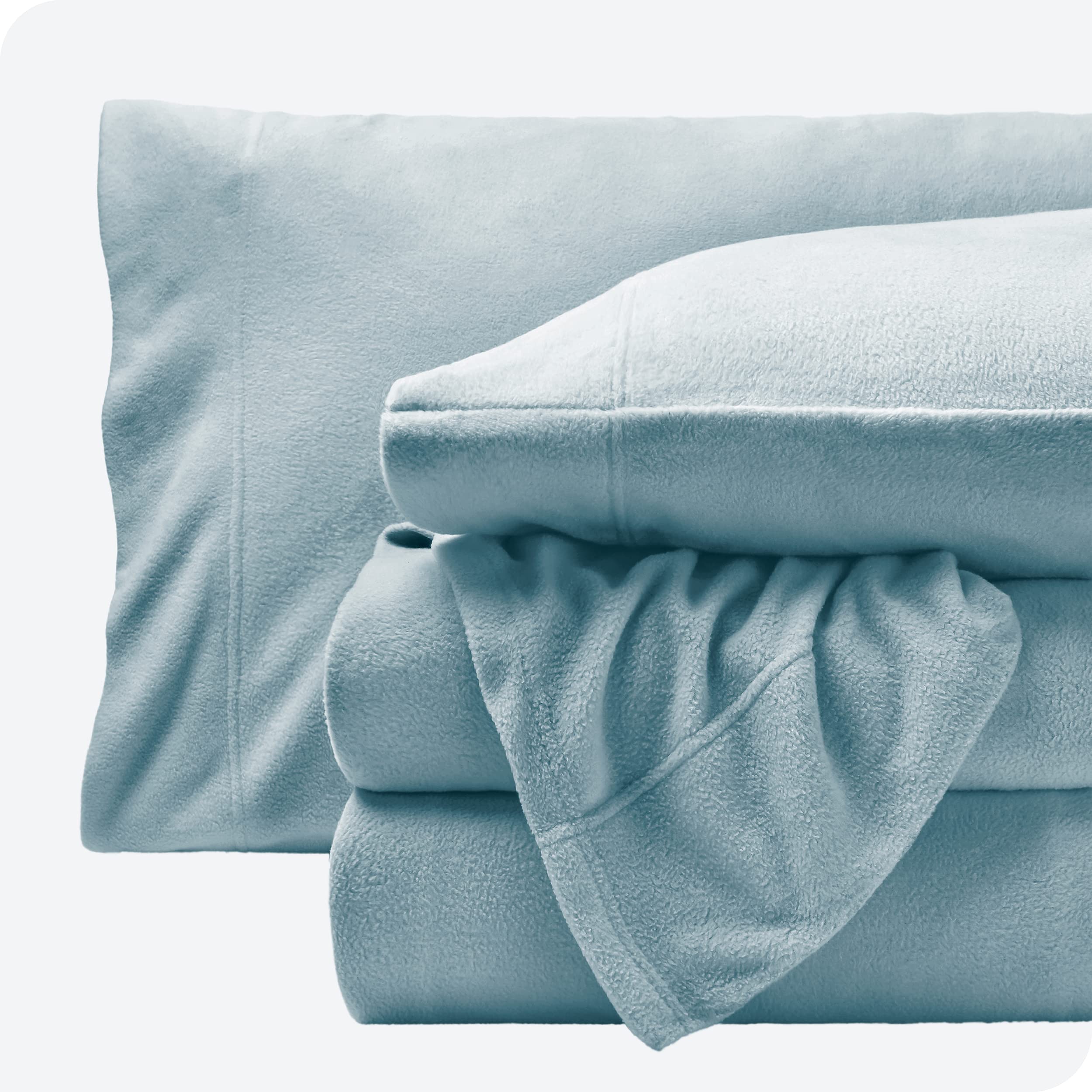 Bare Home Super Soft Fleece Sheet Set - Queen Size - Extra Plush Polar Fleece, No-Pilling Bed Sheets - All Season Cozy Warmth (Queen, Light Blue)