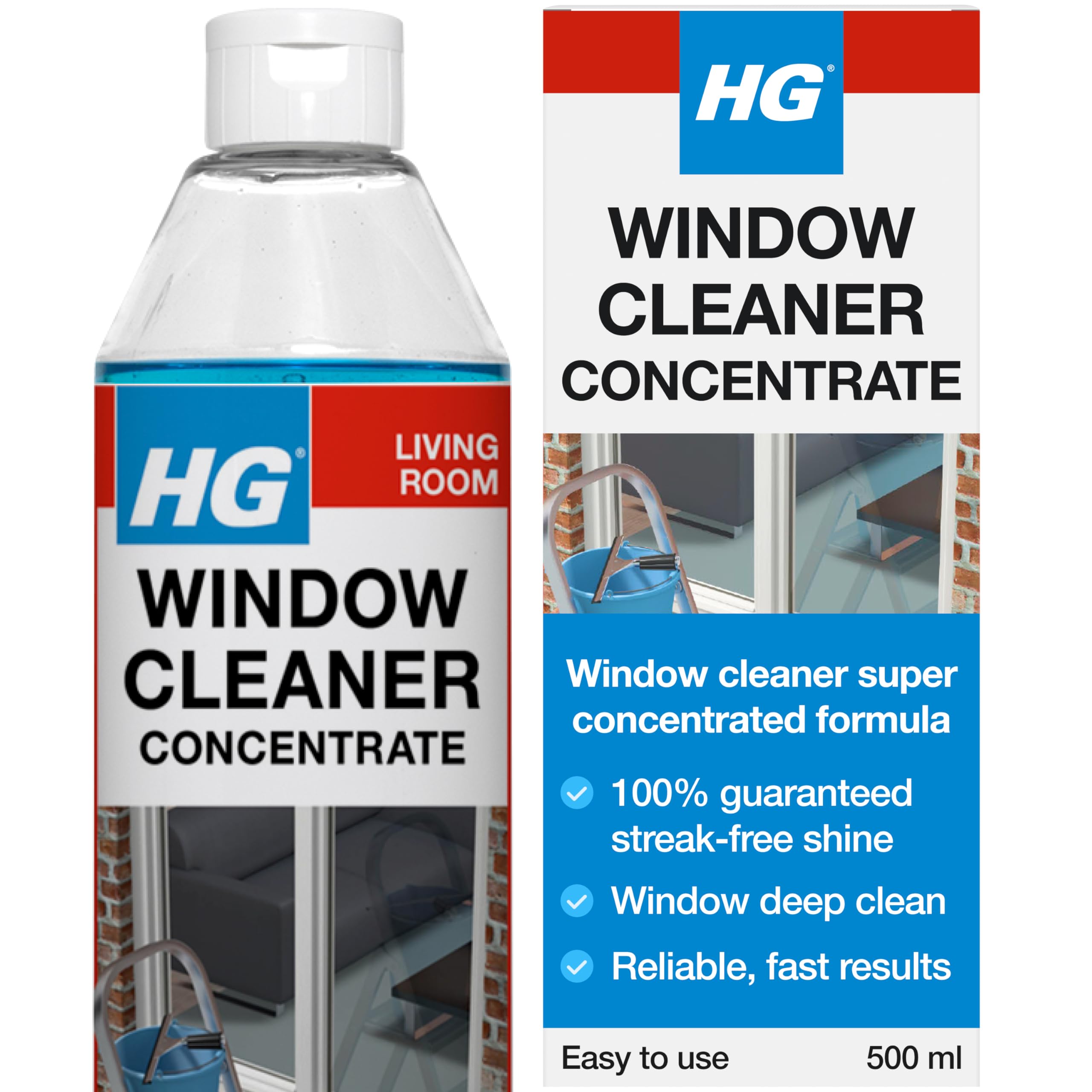 HG Window Cleaner, Professional Concentrate, Streak-Free Shine – 500ml