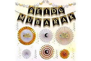 Eid Mubarak Decorations for Home 2024, 2 in 1 Happy Ramadan Eid...