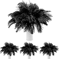 Vista 11 de TaoBary 60 plumas de avestruz naturales blancas para el día de San Valentín, boda, fiesta de cumpleaños, centros de mesa blancos de 12-14, 10-12