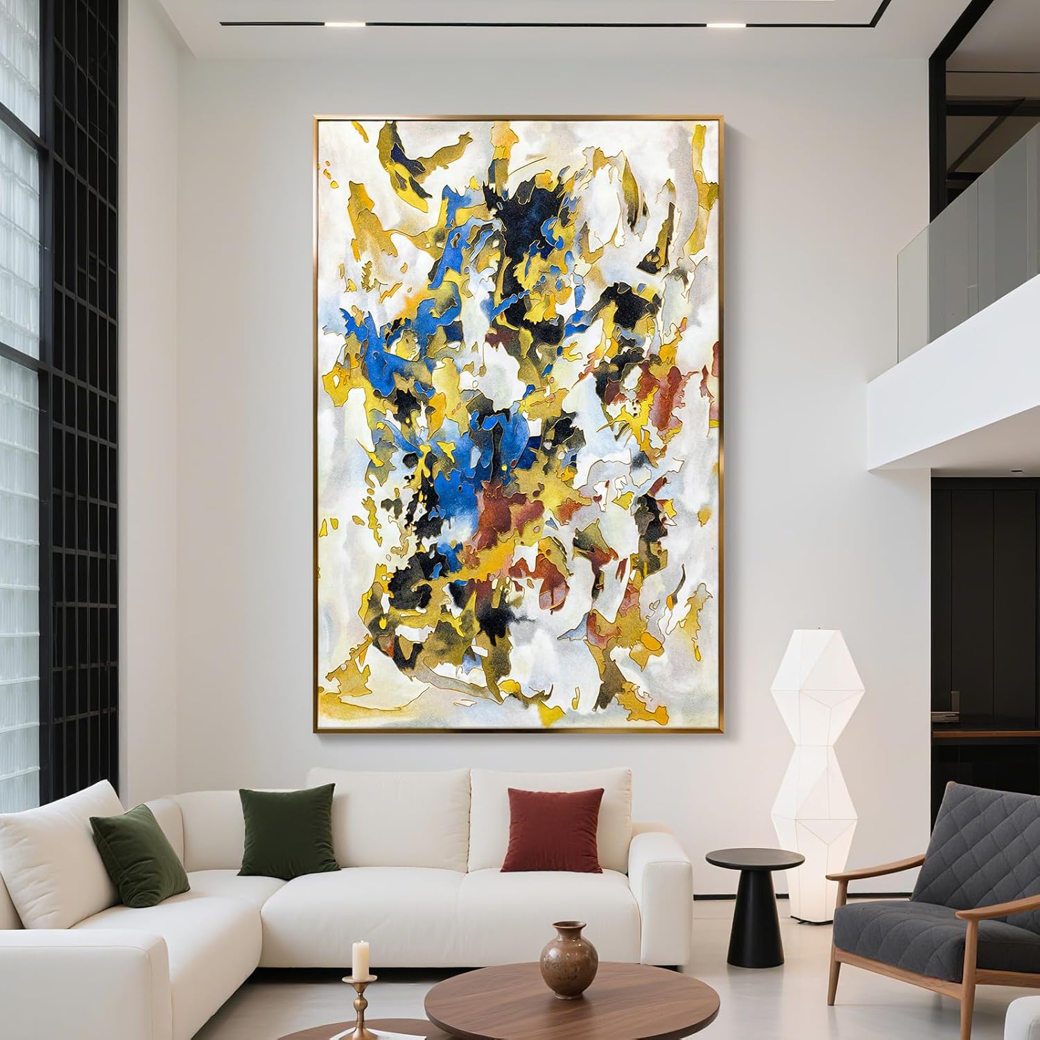 BrightA A splendid and abstract traditional handicraft in copper foil enamel painting with exquisite decoration. The diverse colors blend together to create a dreamlike atmosphere 27.5"x39.4"