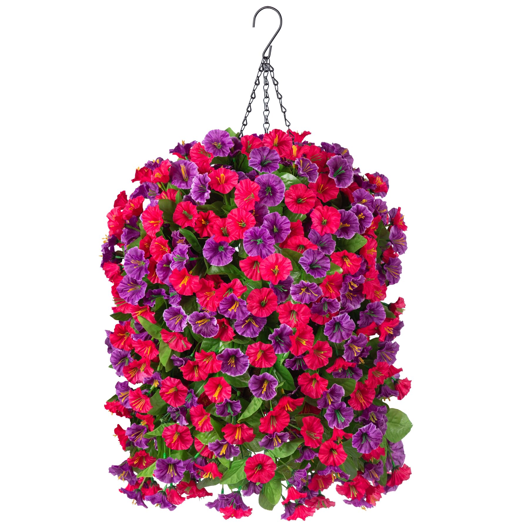 INXUGAO Hot Pink Purple Morning Glory Hanging Basket