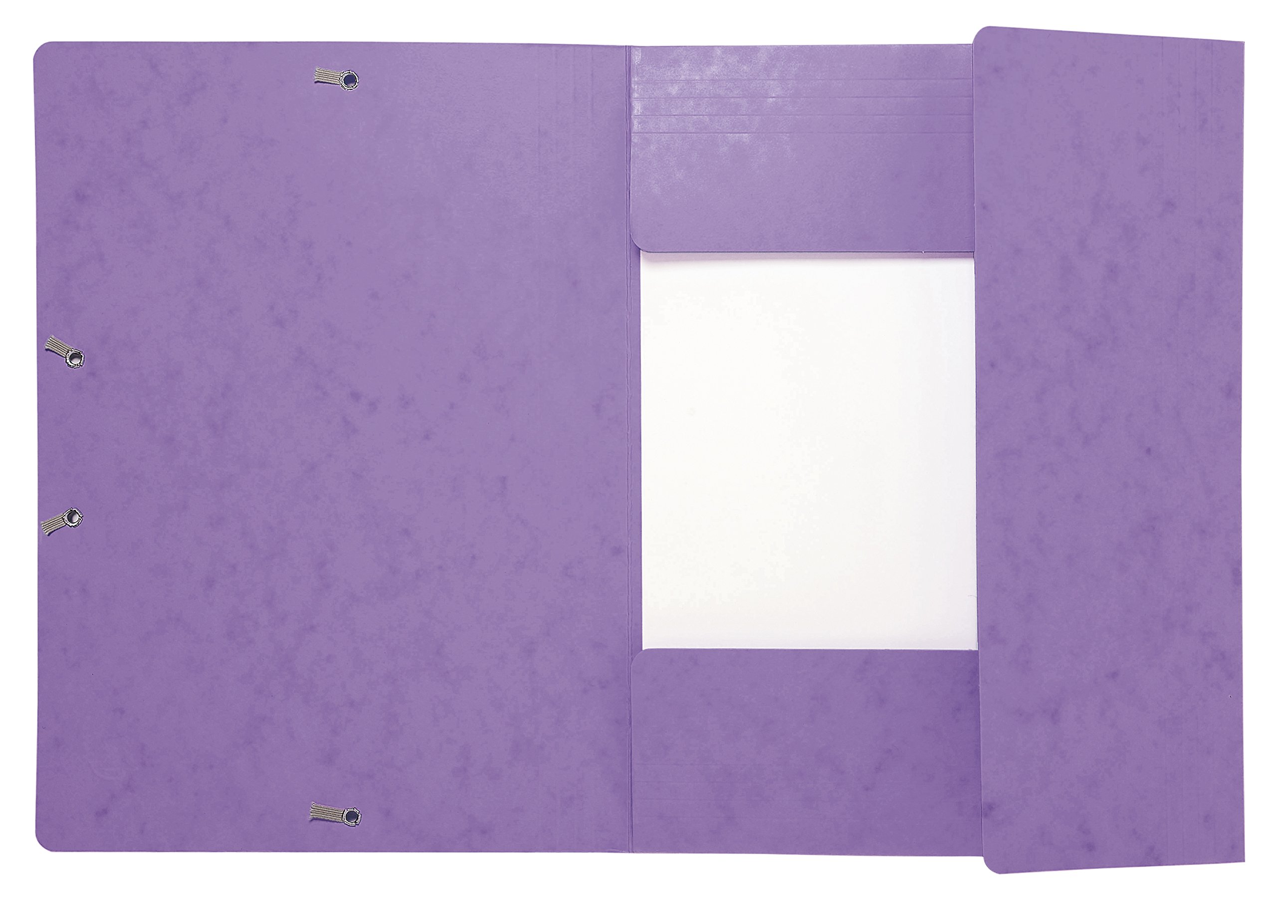 Exacompta - Réf. 17115H - Carton de 25 chemises à élastiques - pochettes 3 rabats Maxi capacity - en carte lustrée - dimensions 24 x 32 cm pour documents au format A4 - couleur violet