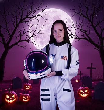 Halloween LED Astronaut Helmet with Movable Visor and Mission Sounds
