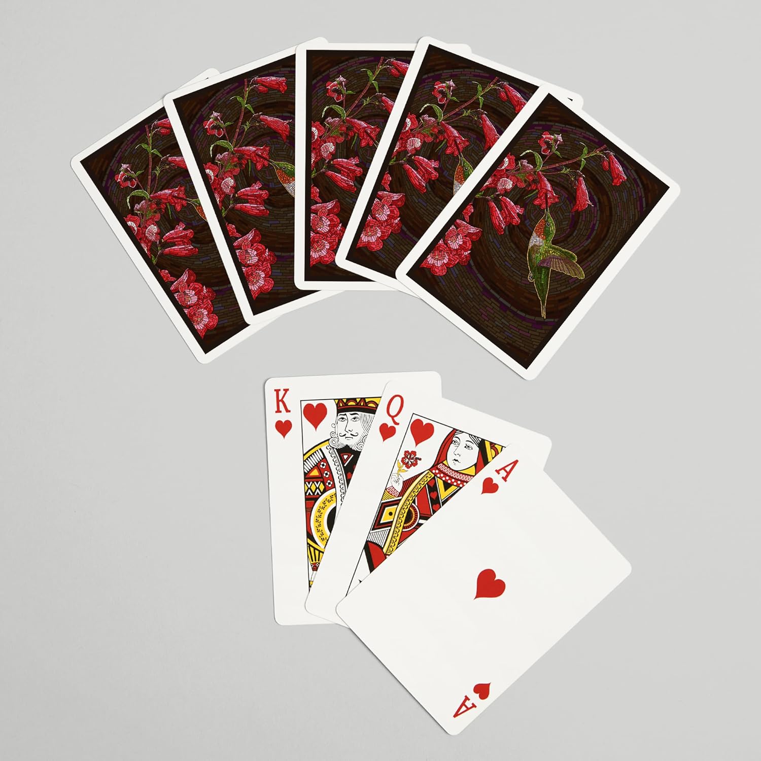 Lantern Press Hummingbird, Paper Mosaic, 52 Playing Cards for Adults, Poker Size Card Deck