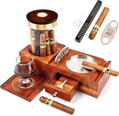 KING'S PALACE Cigar Humidor Set for 20 Cigars - A Complete Gift for a Cigar Enthusiast