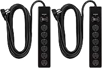 Vista 8 de GE home electric GE - Protector SurGE de 6 tomas, paquete de 4, cable de extensión de 15 pies, 800 julios, enchufe plano, cubiertas de seguridad