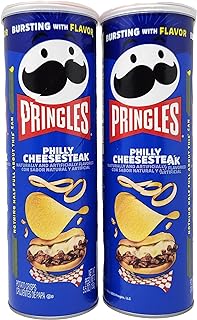 Potato Crisps Naturally Flavored Chips 5.5oz Can, Pack of 2 (Philly Cheesesteak)