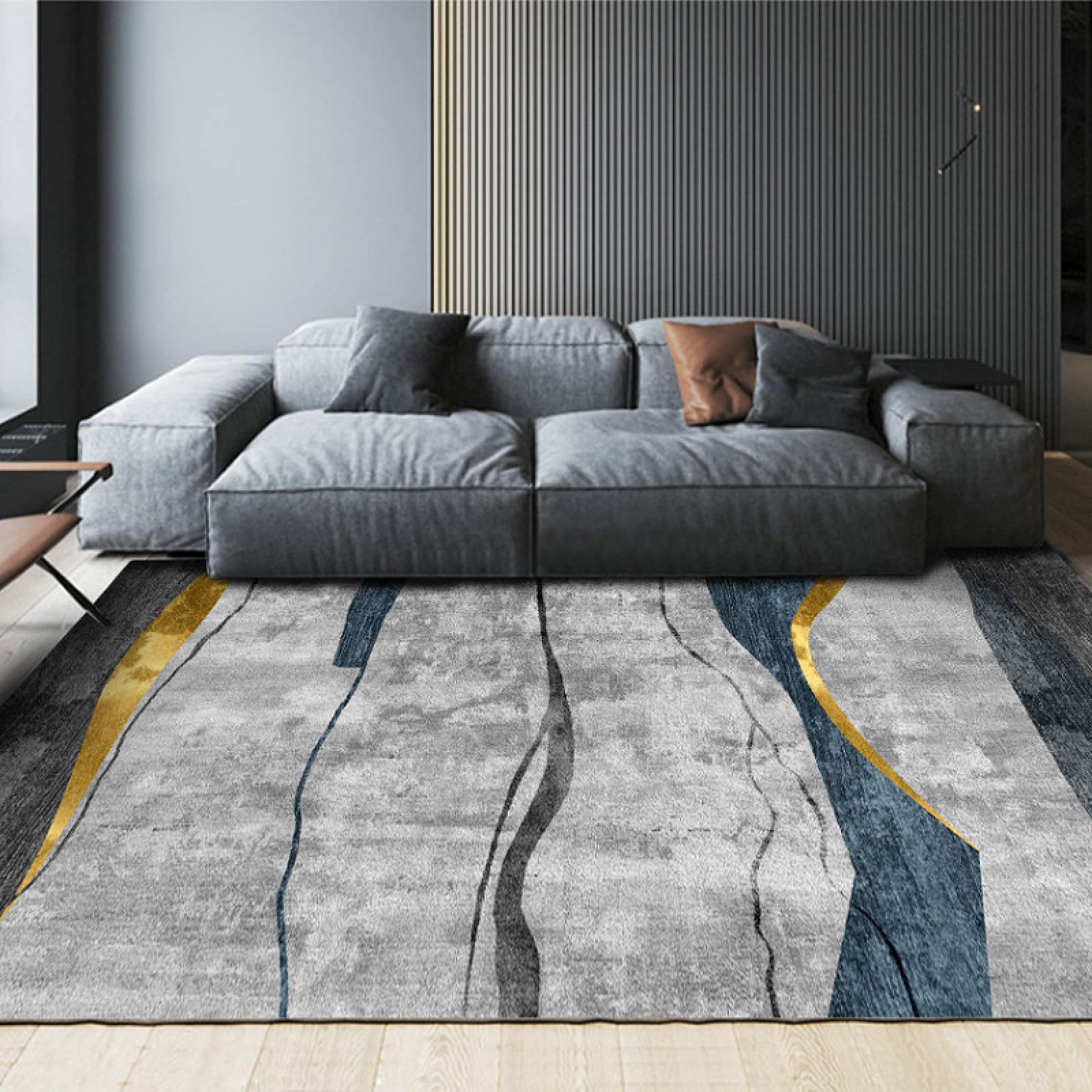 Tapis antidérapant géométrique pour éviter les chutes et magnifier le sol de la chambre