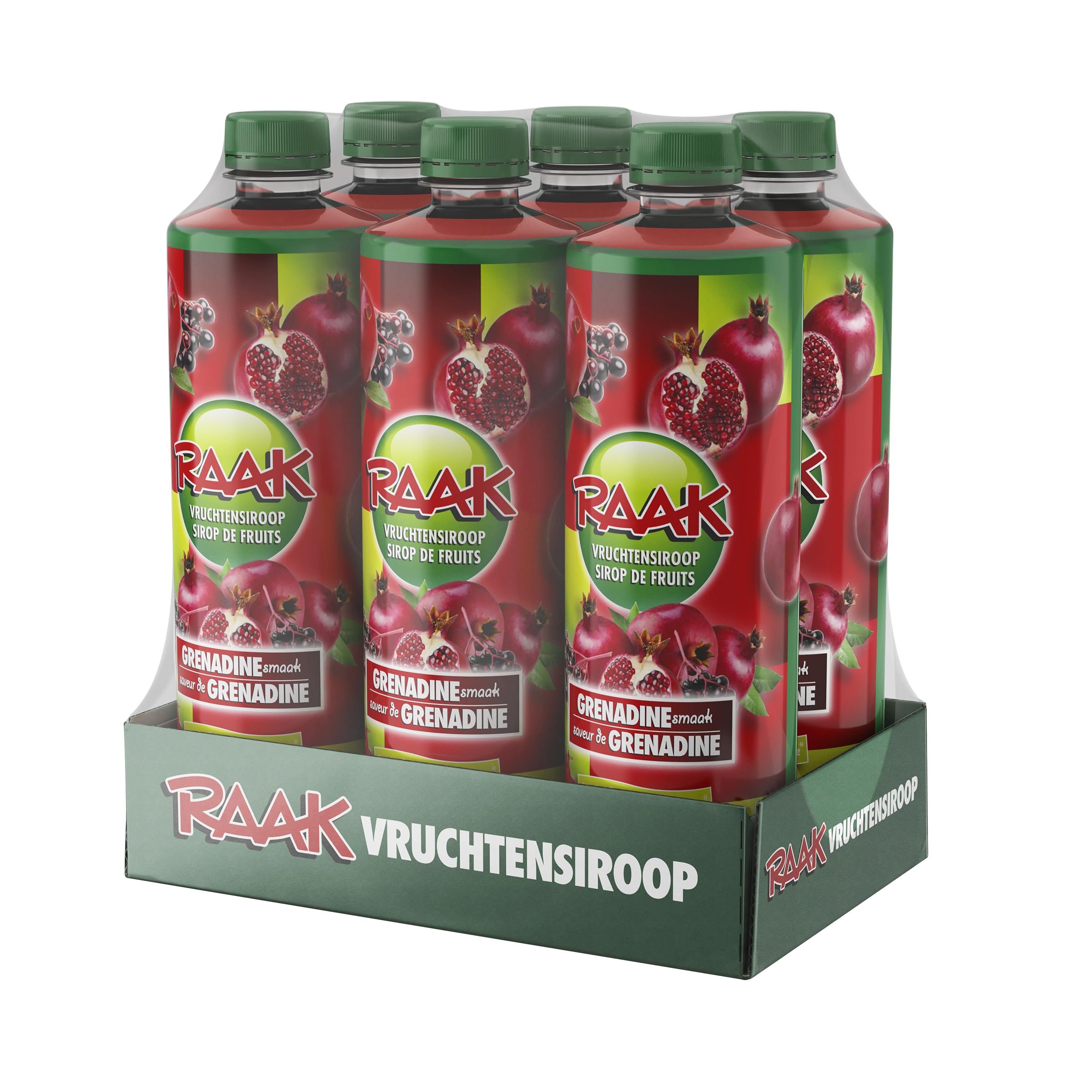 RAAK Sirop Grenadine Premium – Pack 6×750 ml (180 verres) – Dilution 1:7 – Goût grenadine authentique – Format familial