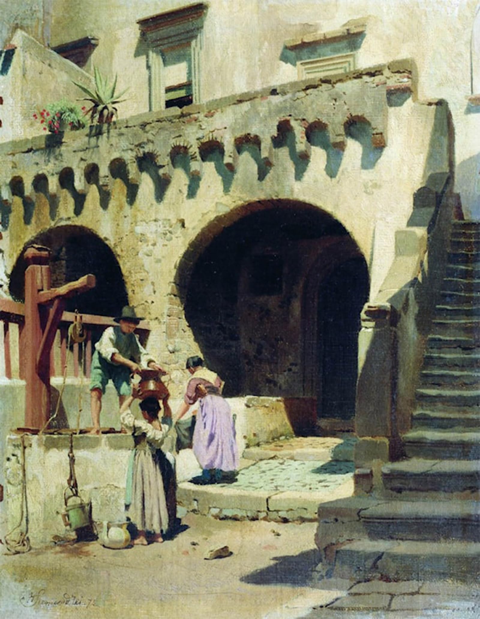 Affiche sur toile Cour italienne Siemiradzki impression haute définition - 5