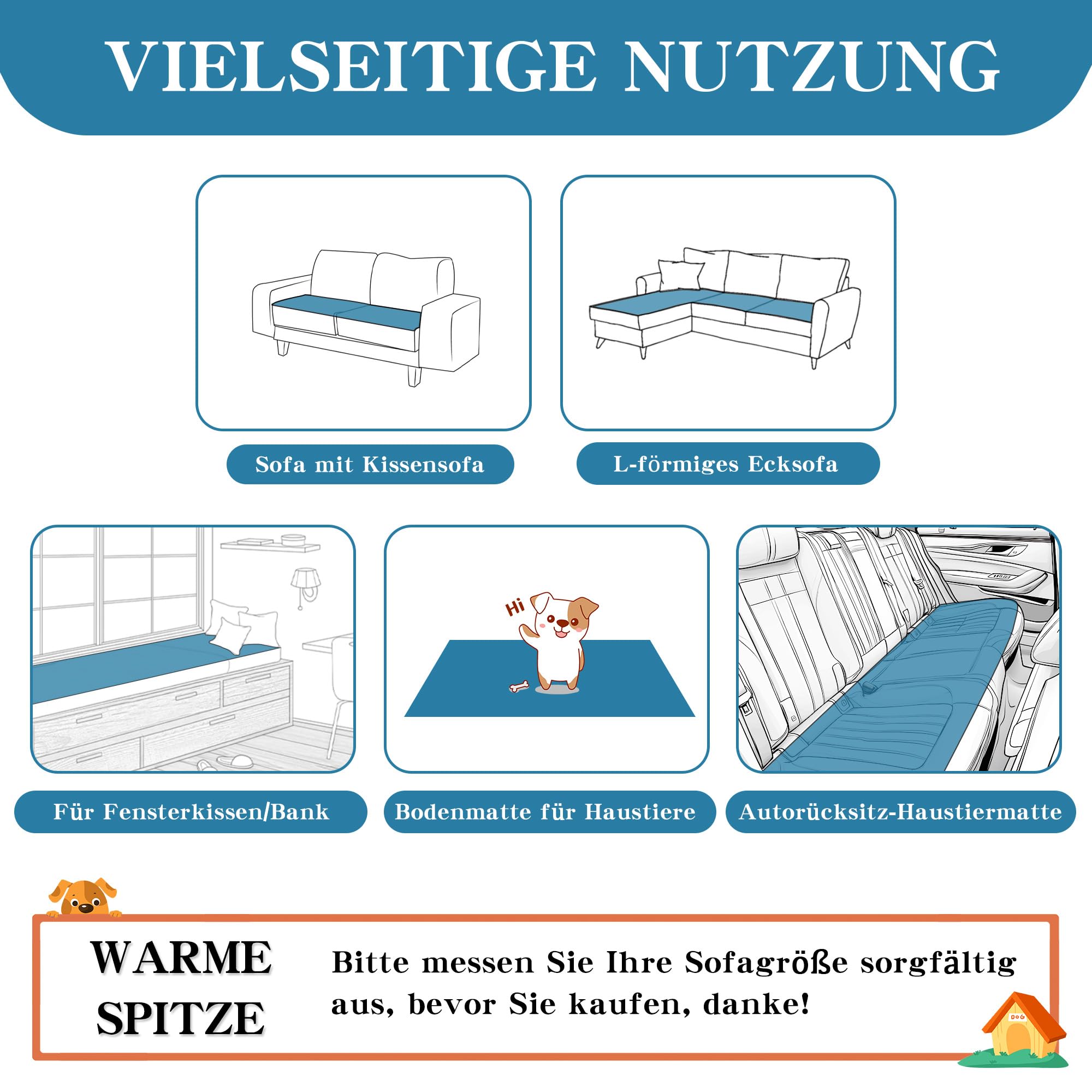MYSKY HOME Sofa Schutzdecke Sofa Überzug 3 Sitzer - Sofabezug Kratzschutz Sofa Katze, Sofaüberwurf Sofaschoner Sitzfläche Couch Topper Sofaüberwürfe, 88 x 180cm，Schokolade