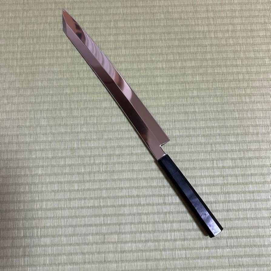 鬼反り　切り付け　柳刃　包丁　和包丁　V金10号　本焼　黒檀　黒水牛　八角柄 鬼反り切り付け柳刃包丁和包丁V金10号本焼黒檀黒水牛八角柄