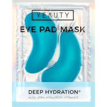 YEAUTY DEEP HYDROGENATION EYE PAD MASK, moisturizing eye pads with aloe vera, hyaluronic acid and vitamin E against dry and