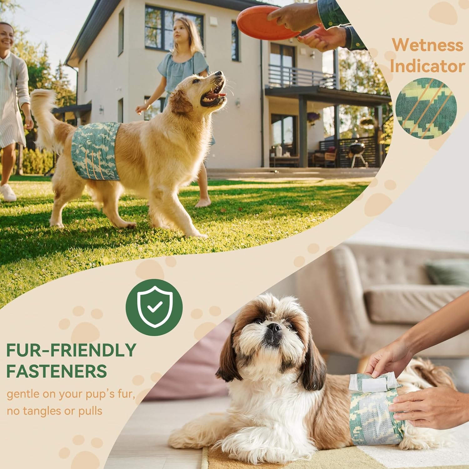 Dog Diapers Male,50 Count X-Large Adjustable Male Dog Diapers Disposable,Dog Belly Bands for Doggie & Puppy,Male Dog Wraps,Super Absorbent & Wetness Indicator(XL Same as Other Brands' L)