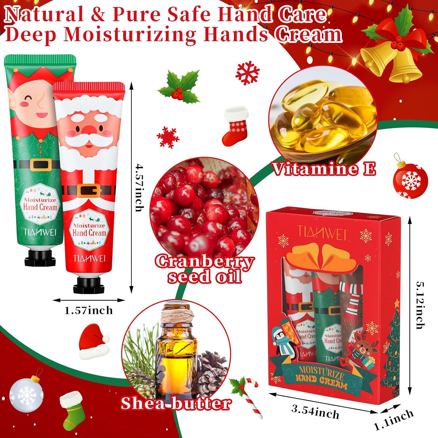 30 Pcs Christmas Hand Cream Gift Bulk with Gift Boxes Travel Size Moisturizing Hand Lotions for Christmas Stocking Stuffers Xmas Party Favors Holiday Gifts for Women Mom(Snowman)