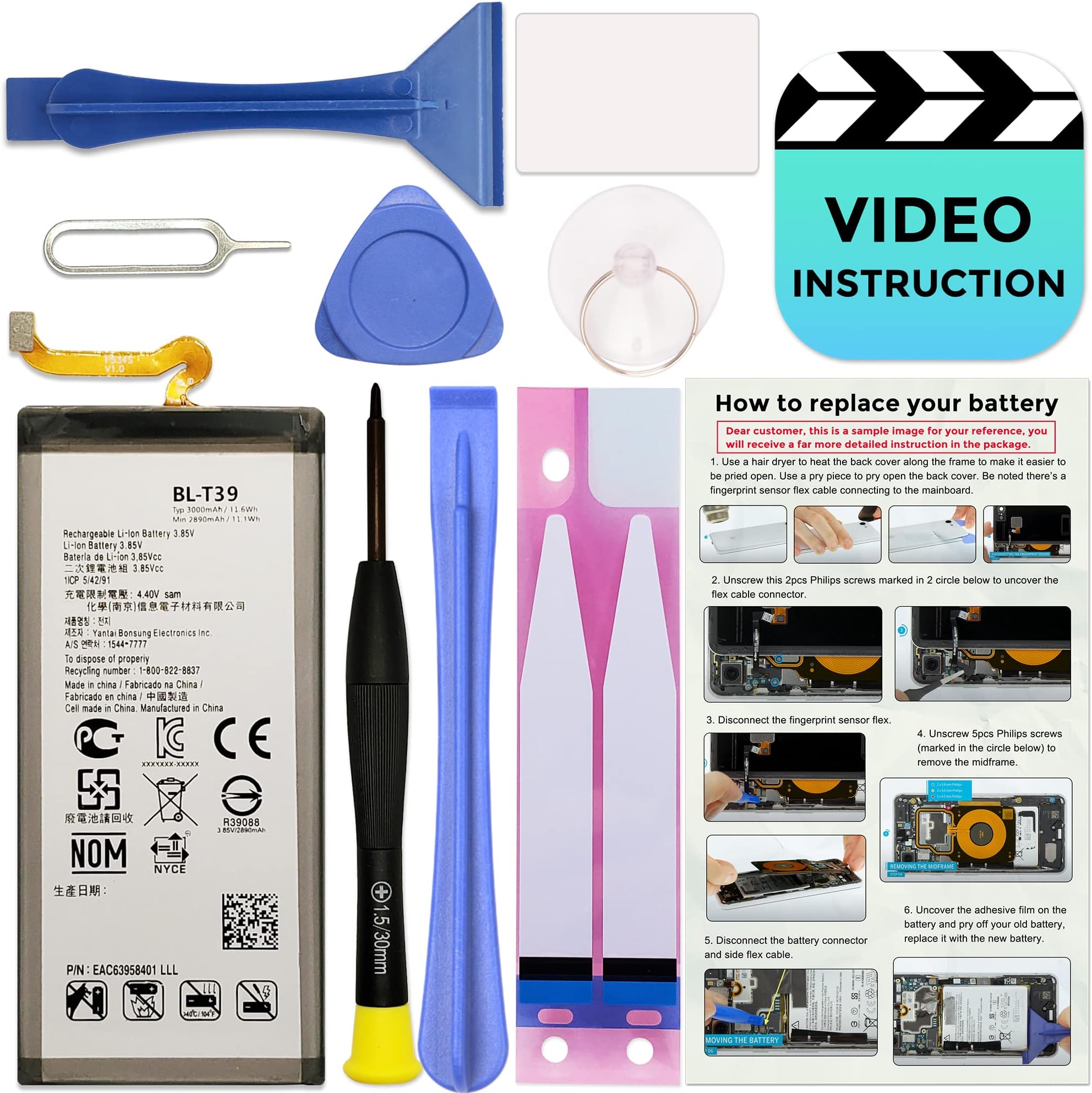 BATTERIA COMPATIBILE CON LG BL-T39 Q7 G7 THINQ PLUS FIT BLT39 - Foto 2