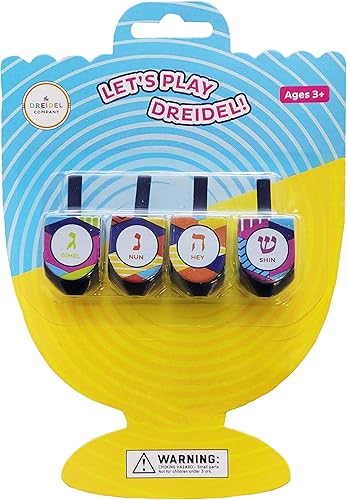 Miniatura 9 de The Dreidel Company 100 Dreidels de madera pintados a mano multicolores, el juego de Hanukkah incluye 3 instrucciones de juego Dreidel, Let's Play