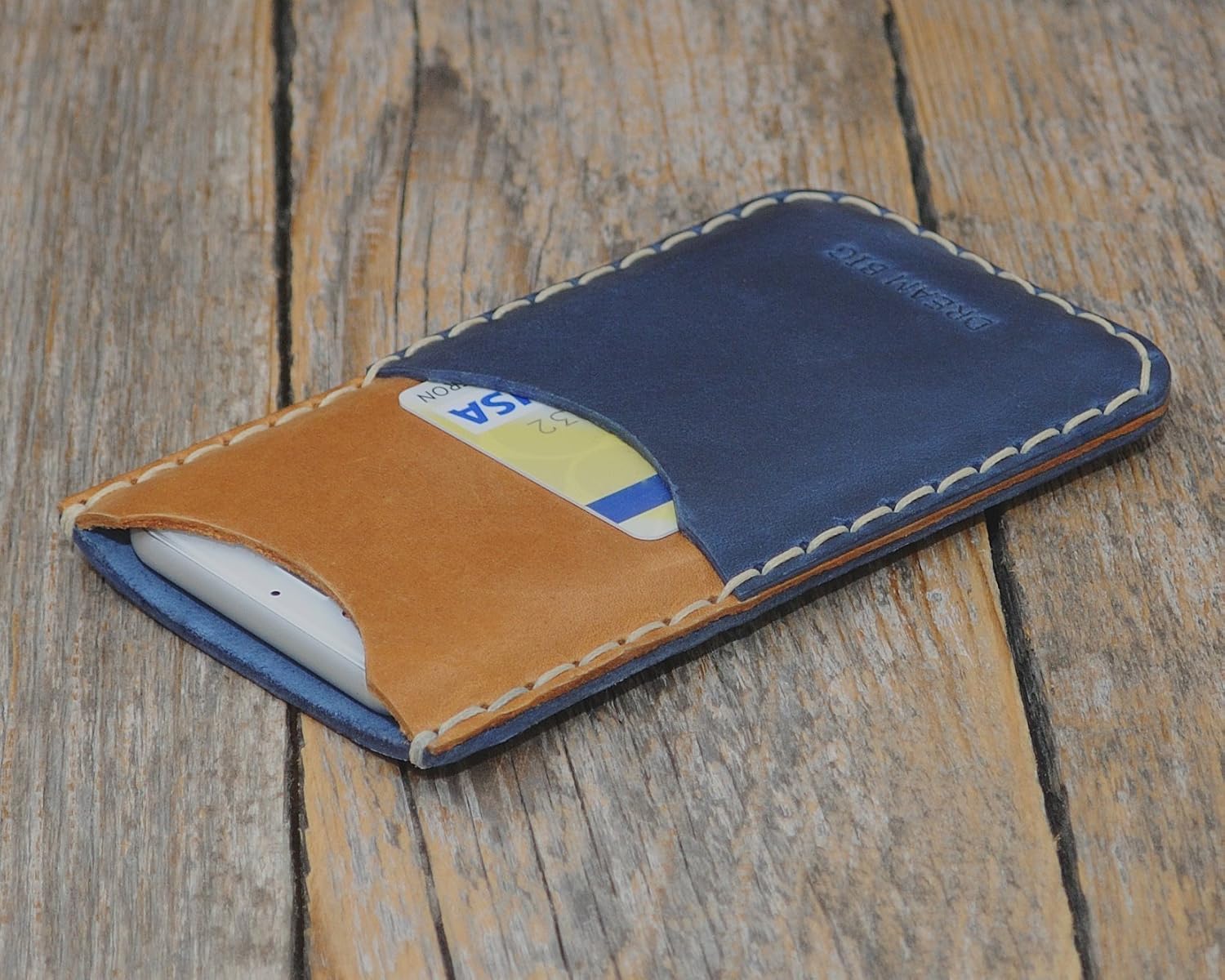 Personalized Leather Case for Sony Xperia, Pouch With Card Pocket