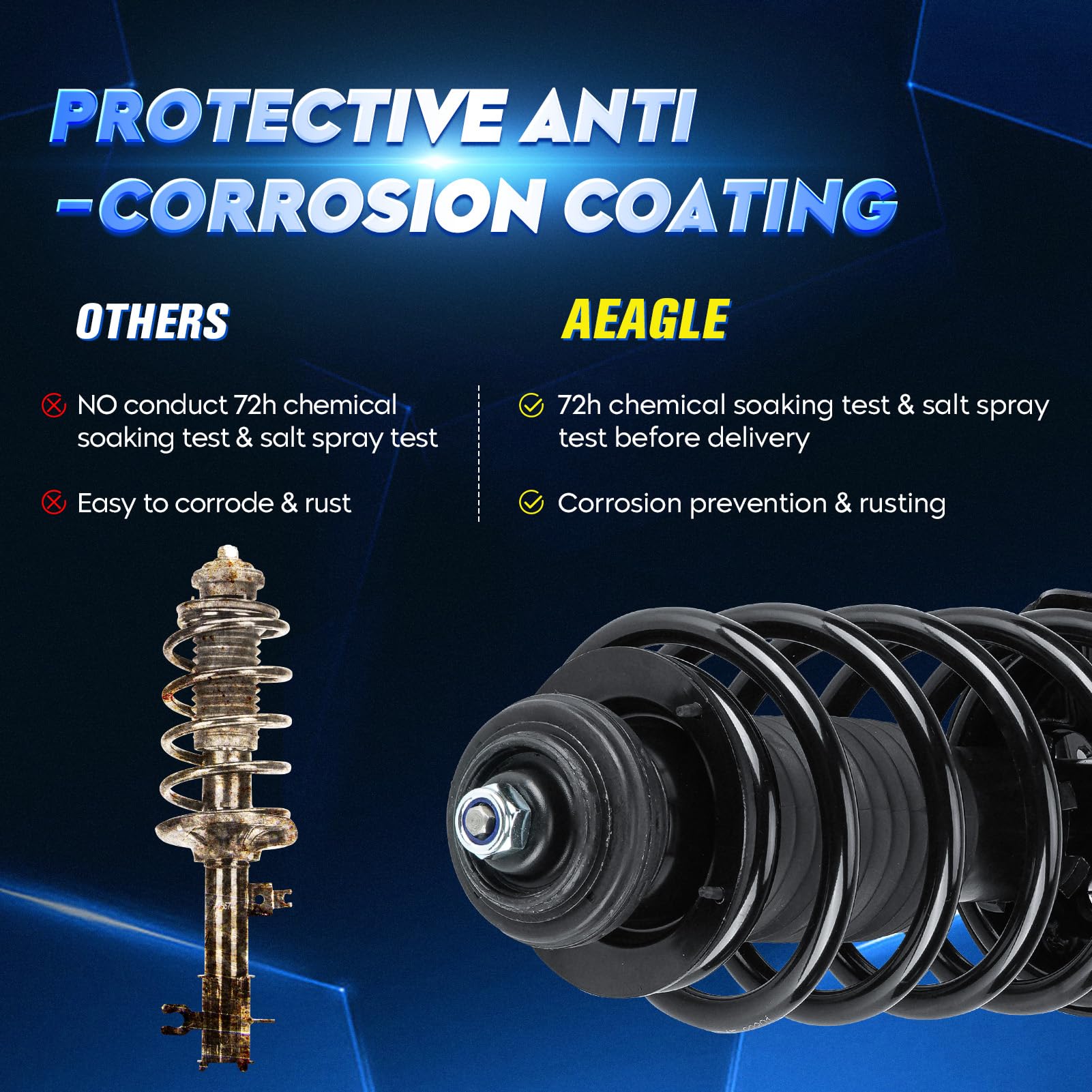 2x Front Strut & Coil Spring For Chevy Aveo 04-11 Aveo5 07-11 Pontiac