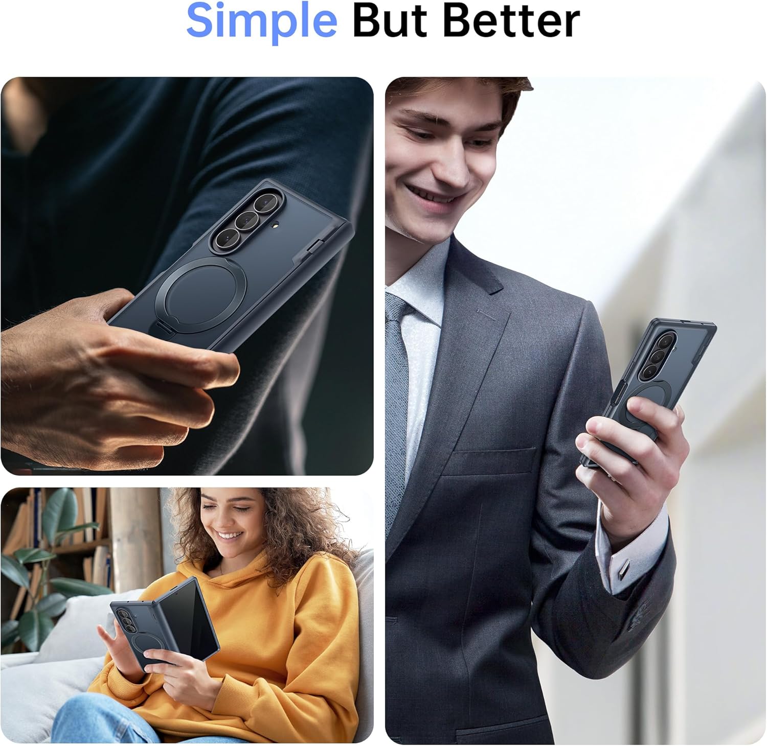 MOBOSI for Z Fold 7 Case with Rotatable Ring Stand & Privacy Screen Protector, Compatible with Magsafe, 18FT MIL-Grade Protection, Magnetic Shockproof Slim Case for Samsung Galaxy Z Fold7, Black - Image 8