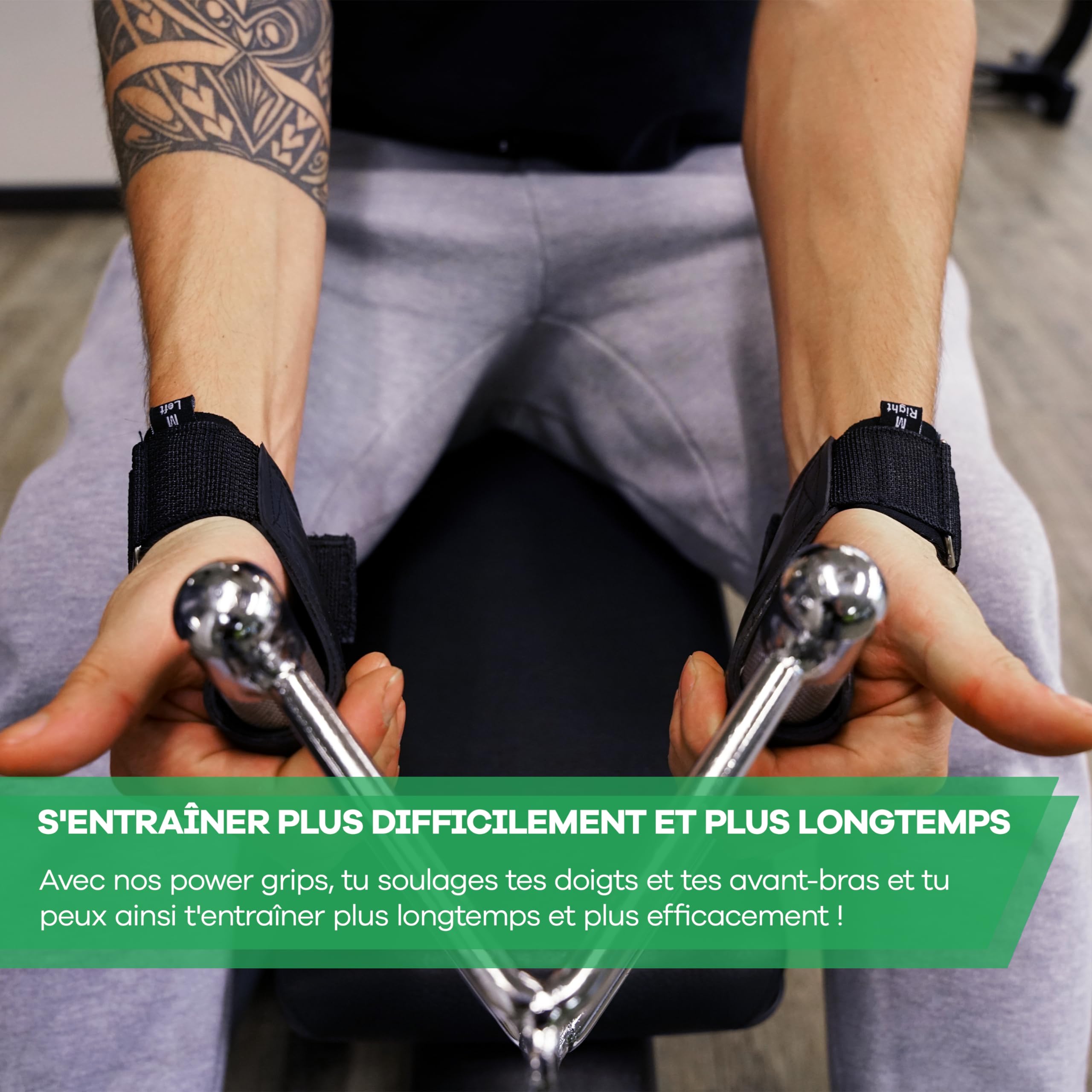 Power Grips pour Musculation – Sangles de tirage résistantes pour Fitness et Levage, idéales pour Sangle Poignet, Straps Homme, Accessoires de Sport, Sangle de Levage et Bandes Musculation
