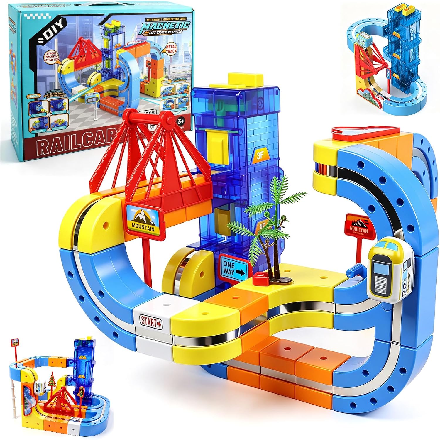 Magnetic Train Track Set, Electric Magnetic Train for Kids 3 4 5 6 7 8 Years Old, 3D STEM Educational Toy to Spark Imagination, Perfect Christmas Birthday Gift