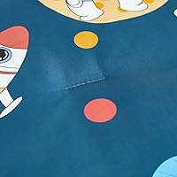 Vista 5 de URBONUR Conjunto de cama de 4 piezas para niños con tema espacial, cobertor de astronauta de cohete para niños pequeños, con sábanas, suave