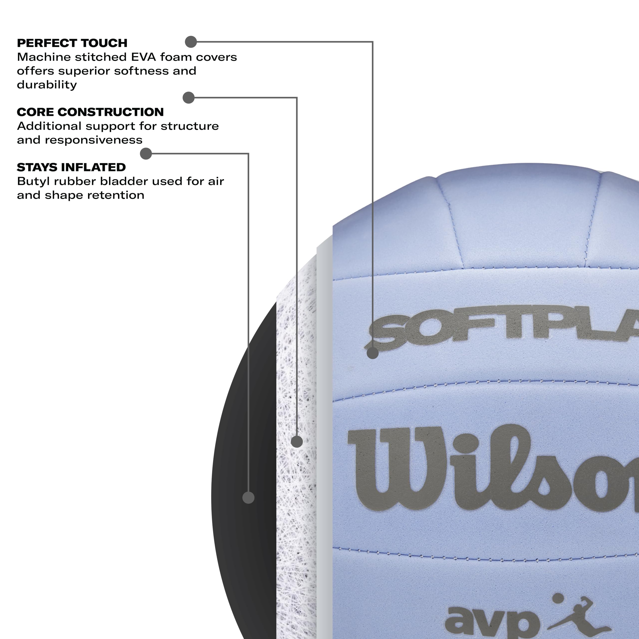 Wilson AVP Soft Play Ballon de Volleyball Violet Taille Officielle